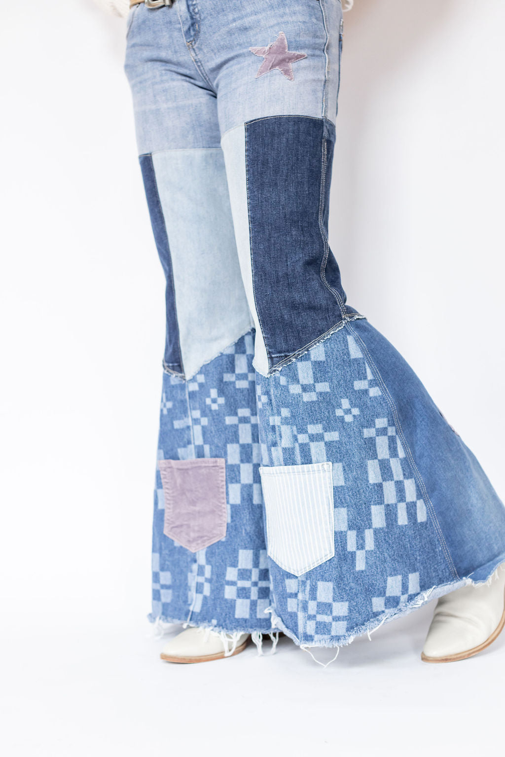 patchwork bell bottom jeans Diana by design